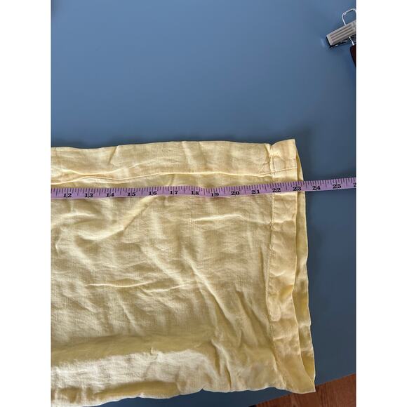 YFB yellow pants women size L butter yellow linen blend pull on wide leg cropped - Picture 8 of 8